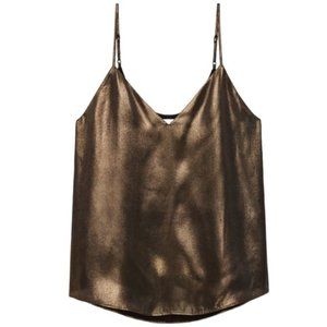 Babaton Everly Camisole Metallic V-Neck Bronze Brown Large